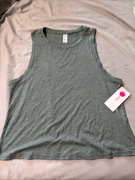Yogalicious Tops - Yogalicious NWT Heather Sage/Grey Sleeveless Muscle Tank Sz Medium Buttery Soft